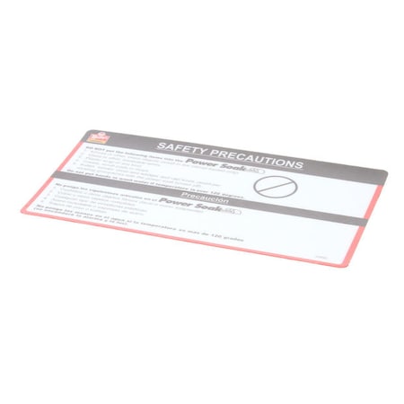 Power Soak Systems Decal - Wendy S Safety Precaut 29595